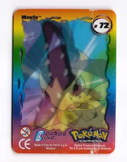MAWILE Action Card #72 Pokemon Advanced Lenticular 2004 Panini (HP) - Image 2