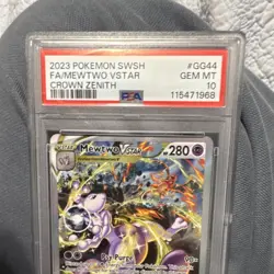 Pokemon TCG Mewtwo VSTAR Full Art Ultra Rare Holo GG44/GG70 Crown Zenith PSA 10 - Image 2