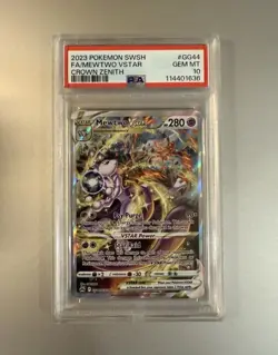 PSA 10 Mewtwo VSTAR GG44/GG70 Alt Art Crown Zenith Pokemon Card - Image 1