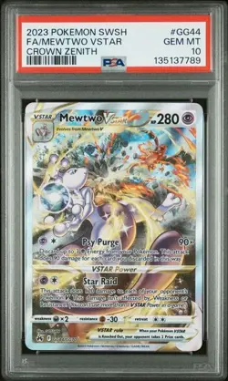 Mewtwo VSTAR Crown Zenith: Galarian Gallery GG44/GG70 PSA 10 GEM MT - Image 1