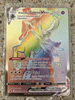 Shadow Rider Calyrex VMAX 204/198 Rainbow Secret Chilling Reign Pokemon Card NM - Image 1