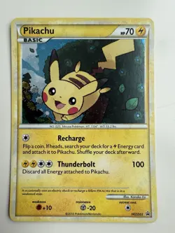 Pokemon Pikachu Holo Black Star Promo HGSS03 2010 Rare HeartGold Card - Image 1