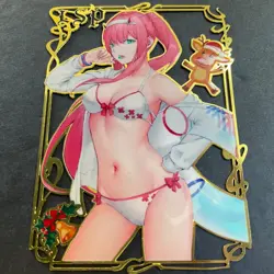 Goddess Story Gold METAL Card - Serial Number #009/200! Zero Two 2 Bikini READ* - Image 4