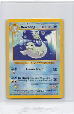 DEWGONG 25/102 - SHADOWLESS - BASE SET - VINTAGE WOTC Pokemon Card - MP/HP - Image 1