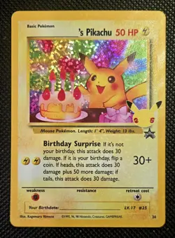 Pokemon Pikachu TCG Birthday Celebrations Holo Promo Rare Card - Image 1
