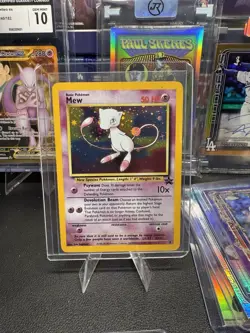 Original WOTC 1999 Shiny/ Holo Mew Pokemon Card Black Star Promo Set 9 LP - Image 1
