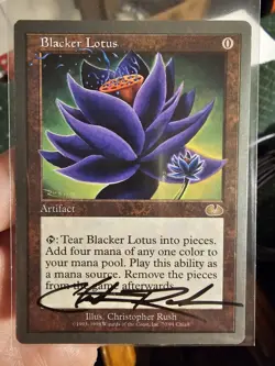 Blacker Lotus Artist Proof Signed Christopher Rush Magic The Gathering Unglued - Image 1