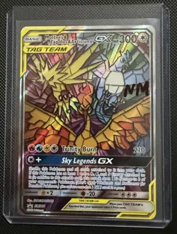 Moltres Zapdos Articuno GX Tag Team SM210 Pokemon Stained Glass Birds NM - Image 1