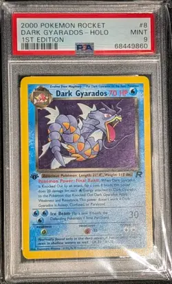 2000 Pokemon Team Rocket First Edition Dark Gyarados Holo #8/82 PSA 9 - Image 1