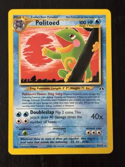 Pokemon TCG Politoed 27/75 Non-Holo Card LP Neo Discovery Set - Image 1