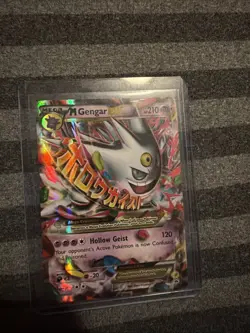 Pokemon TCG Mega Gengar EX Black Star Promos XY166 Shiny Holo Rare - HP - Image 1