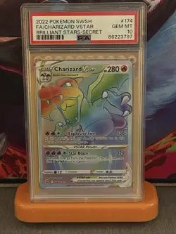 Pokemon Charizard VSTAR 174/172 Secret Rare Brilliant Stars PSA GEM MINT 10 - Image 1