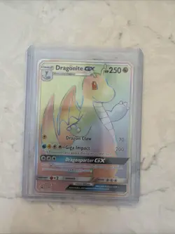 Dragonite GX SM156 Rainbow Rare Full Art 2018 Pokemon Very Good Condition - Image 1