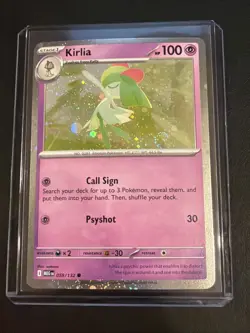 Pokemon TCG Kirlia Cosmos Holo Kirlia w/ SWIRL 059/132 Mega Evolution Near Mint - Image 1
