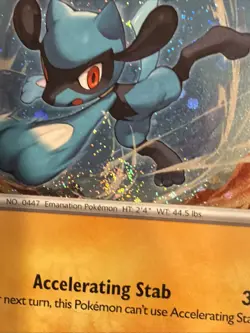 Pokemon TCG Riolu 076/132 Mega Evolutions Cosmos Holo with SWIRL - NM - Image 3