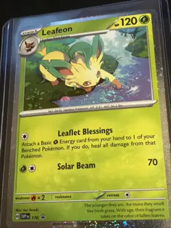Leafeon - Cosmos Holo w/ Swirl 🌀 NM - SV: Scarlet & Violet Promo Pokemon #170 - Image 4