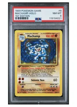 1999 Pokemon Game Machamp-Holo 1st Edition PSA NM-MT 8, Free Shipping - Image 1