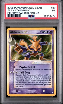 2006 POKEMON EX CRYSTAL GUARDIANS GOLD STAR #99 ALAKAZAM-HOLO PSA 1 - Image 1