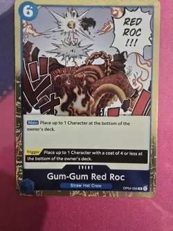 One Piece Card Gum-Gum Red Roc OP04-056 Rare Playset - NM PRB-01 - Image 2