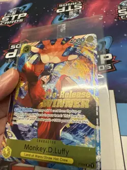 One Piece Card Game Monkey.D.Luffy Pre-Release Winner Promo P-036 NM Sealed - Image 3