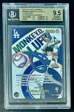BGS 9.5 One Piece Night EB02-010 L Monkey.D.Luffy 2025 LA Dodgers X Promo - Image 1