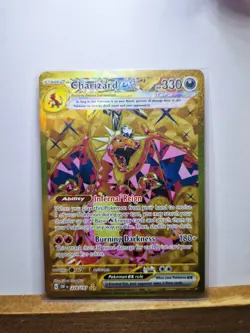 Pokemon TCG Charizard EX Obsidian Flames Hyper Rare Gold Holo Card 228/197 Mint - Image 1