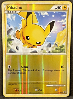 2010 Pokemon Common Undaunted Pikachu 61/90 Reverse Holo - LP+ - Image 1