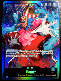 Buggy OP09-042 ONE PIECE Tcg Card Game NM BLUE Leader - Image 1