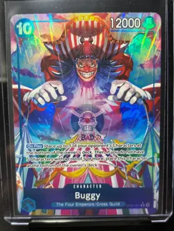 Buggy RARE RAINBOW FOIL ALTERNATIVE ART OP09-051 ONE PIECE TCG NEAR MINT NM - Image 1