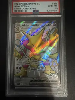 2024 Pokemon PAF En-Paldean Fates Alakazam EX Shiny Ultra Rare Card #215 PSA 10 - Image 1