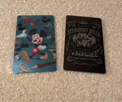 Disney100 Mini Card Japanese STEAMBOAT WILLIE Mickey Mouse Set Of 2 - Image 1