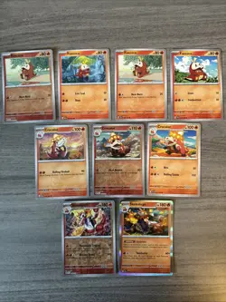 Fuecoco Crocalor Skeledirge Pokemon Card Collection Lot Of 9 With Holo/ Reverse - Image 1
