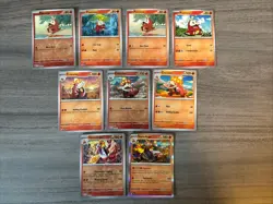Fuecoco Crocalor Skeledirge Pokemon Card Collection Lot Of 9 With Holo/ Reverse - Image 2