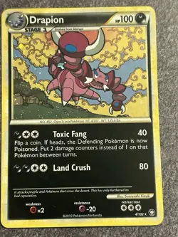 Pokemon Drapion Card 4/102 Holo Triumphant HeartGold SoulSilver 2010 Pokemon TCG - Image 1