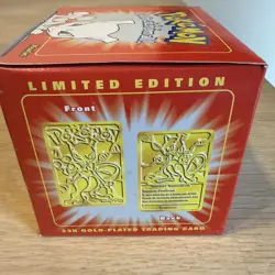 Pokemon Burger King 23k Gold Plated Trading Card Mewtwo Sealed In Red Box Sealed - Image 2