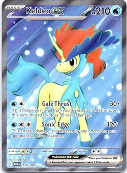 Pokemon TCG Keldeo 159/086 Secret Rare Holo - Water Legendary Mythical Card - Image 1