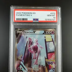 PSA 10 Mewtwo V 072/078 Pokemon Go Full Art Holo Graded Pokemon Card - Image 2