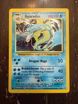 Gyarados 6/102 Base Set Holo Rare Vintage 1999 Pokemon Card HP - Image 1
