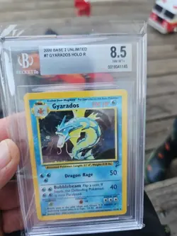 Pokemon Trading Card Game Gyarados Base Set 2 Beckett 8.5 Near Mint - Mint + - Image 1