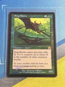 Magic the Gathering MTG Onslaught STAG BEETLE Foil - Image 1