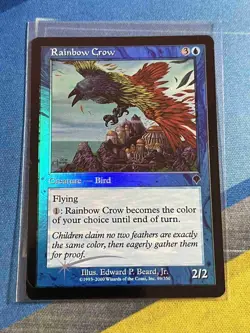 Magic the Gathering MTG Invasion RAINBOW CROW Foil - Image 1