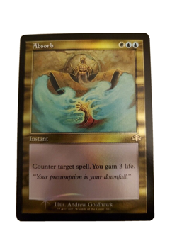 1x Absorb Retro Frame FOIL Dominaria Remastered MTG Magic the Gathering NM - Image 1