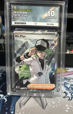 Pokemon TCG Black Bolt N's Plan 163/086 Secret Rare Ace 10 - Image 1