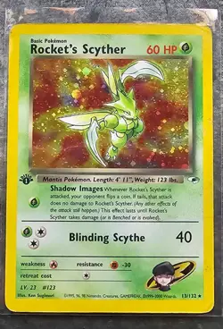 Pokemon TCG - Rocket's Scyther - 013/132 - Gym Heroes - 1st Edition - Holo - LP - Image 1