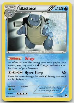 Pokemon Blastoise 31/149 Non-Holo Rare Boundaries Crossed LP 31/149 - Image 1
