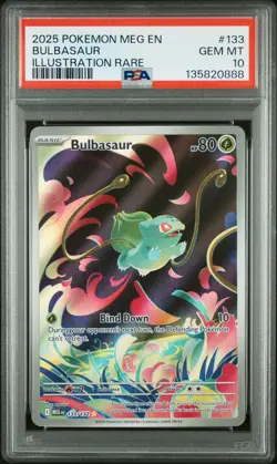 2025 POKEMON MEG EN-MEGA EVOLUTION ILLUSTRATION RARE #133 BULBASAUR PSA 10 - Image 1
