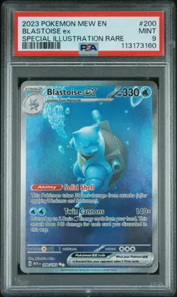 2023 POKEMON MEW EN-151 SPECIAL ILLUSTRATION RARE #200 BLASTOISE EX PSA 9 - Image 1