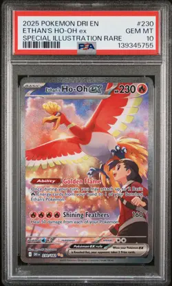 2025 POKEMON DRI EN-DESTINED RIVALS #230 ETHAN'S HO-OH EX PSA 10 - Image 1