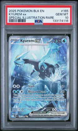 2025 POKEMON BLK EN-BLACK BOLT SPECIAL ILLUSTRATION RARE #165 KYUREM EX PSA 10 - Image 1