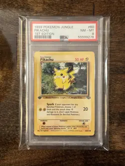 1999 PIKACHU #60 POKEMON JUNGLE 1ST EDITION PSA 8 - Image 1
